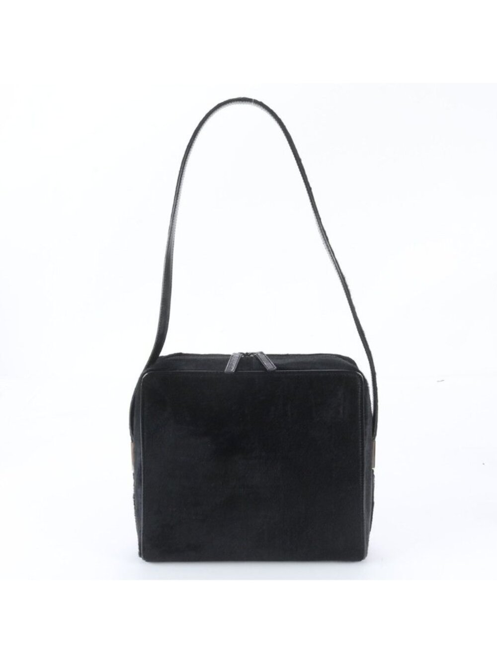 Gucci Calf Hair Leather Shoulder Bag Crossbody Hand Black